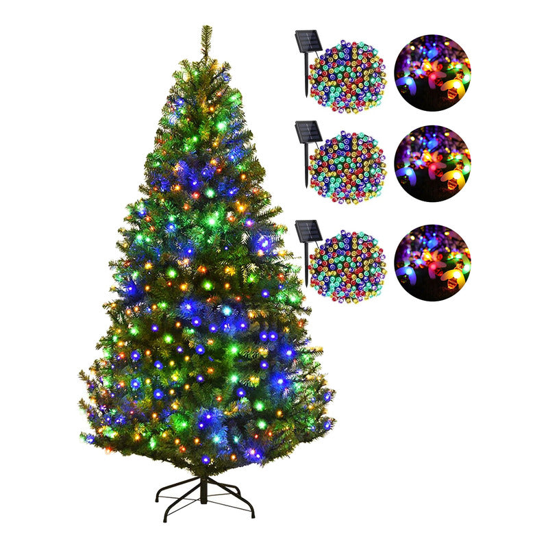 Arbol De Navidad 1.80mts + 6 Luces Solares Modelos Variados