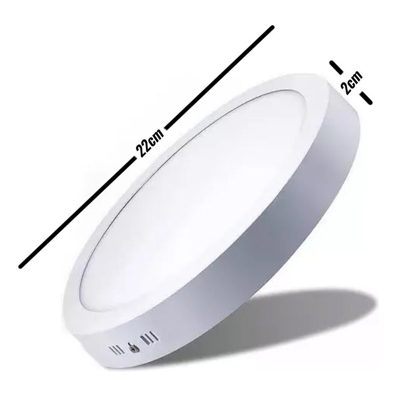 Pack X2 Panel Led Sobrepuesto 18w Foco Plafon Redondo Cuadra Redondo