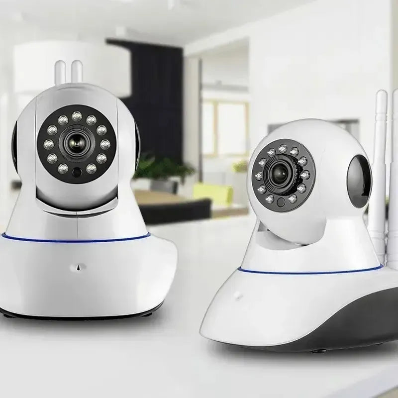 Pack X2 Camaras Vision Nocturna 360° Ip Wifi Hd Blanco