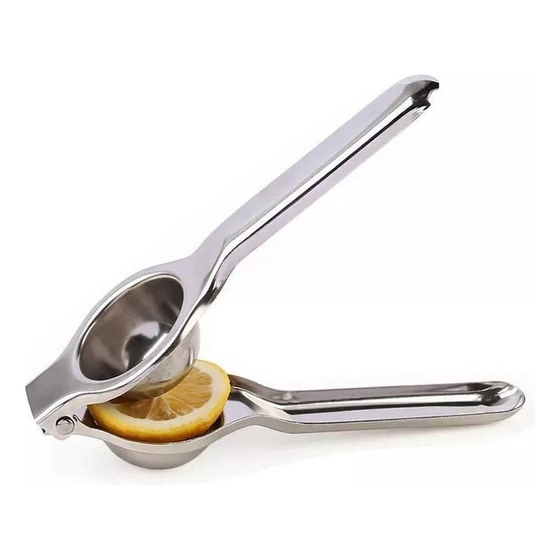 Exprimidor Saca Jugo Manual Metalico Frutas Naranja Plateado