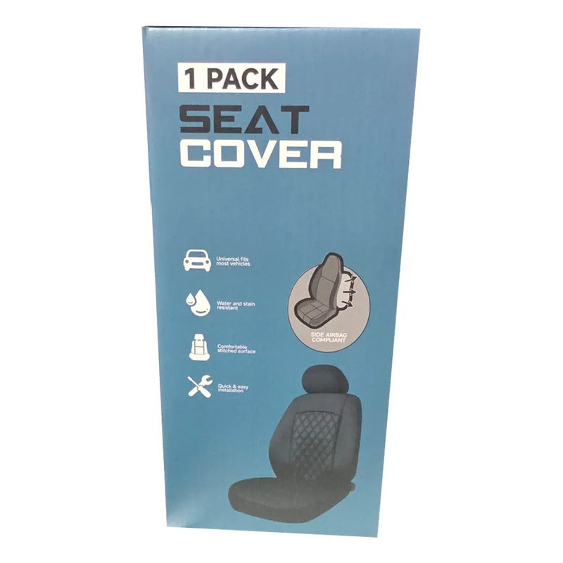 Se 2 Piezas Fundas Cubre Asiento Ecocuero Auto Universal Negro
