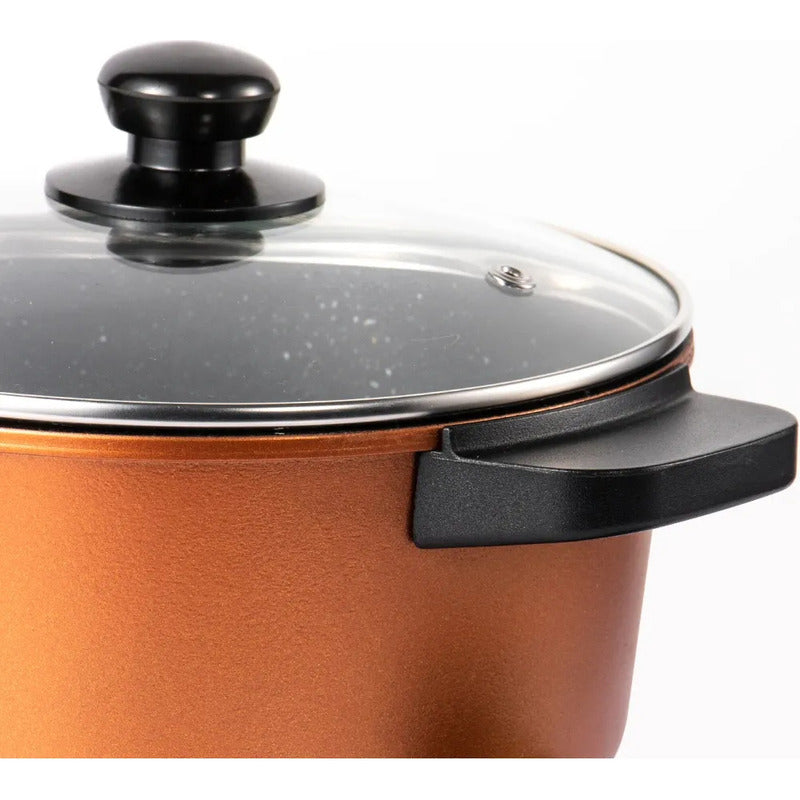 Olla Eléctrica Antiadherente Multifuncion 2.5l Naranja 50/60 Hz