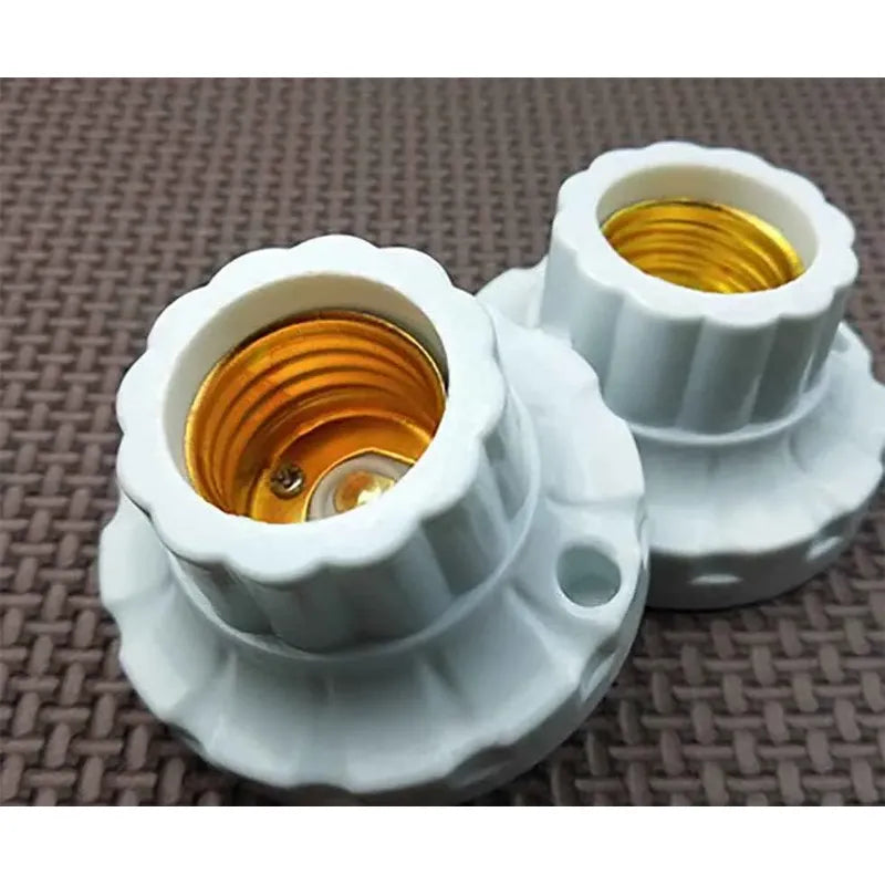 Pack 10 Portalámpara Base Recta Blanco E27 Soquete Ampolleta Blanco