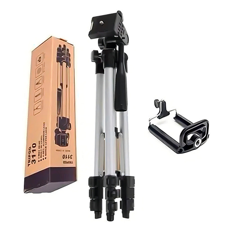Trípode TriPod 3110 Para Cámara Y Celular Aluminio Con Estuche 102cm Plateado