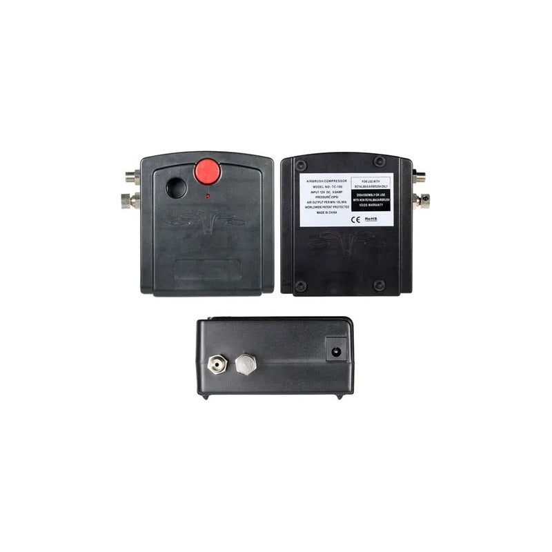 Kit Aerografo Doble Accion + Compresor + Accesorios Limpieza Negro