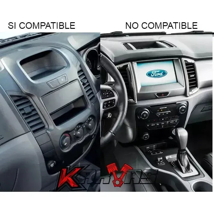Adaptador Bisel Radio 9pul Radio Ford Ranger 2011-18 Gris Oscuro