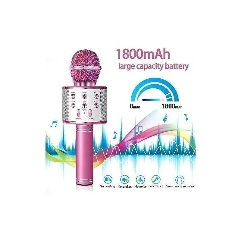 Microfono Karaoke Con Parlante Bluetooth Varios Colores