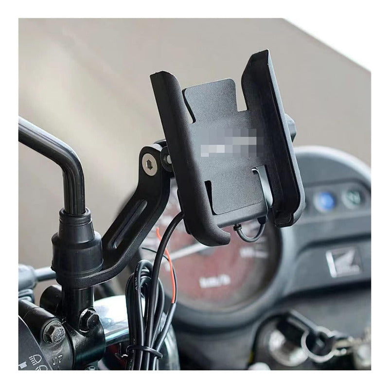 Soporte Base Para Moto Teléfono Metalica Resistente Negro