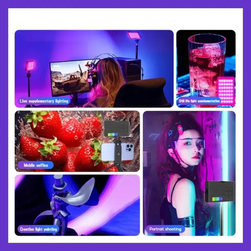 Luz Blanca Rgb Portátil Para Selfies Videos Ajustable Camara