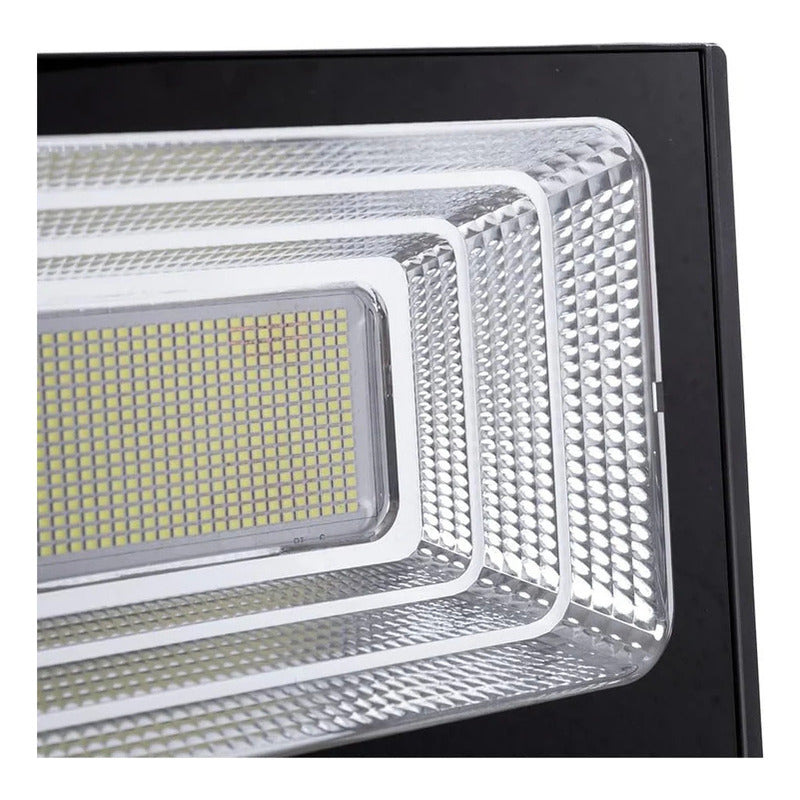 Foco Solar 1200w + Panel Solar Y Control Remoto Negro Blanco Cálido