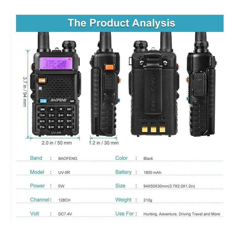 Radio Transmisor Walkie Talkie Baofeng Doble Canal Fm