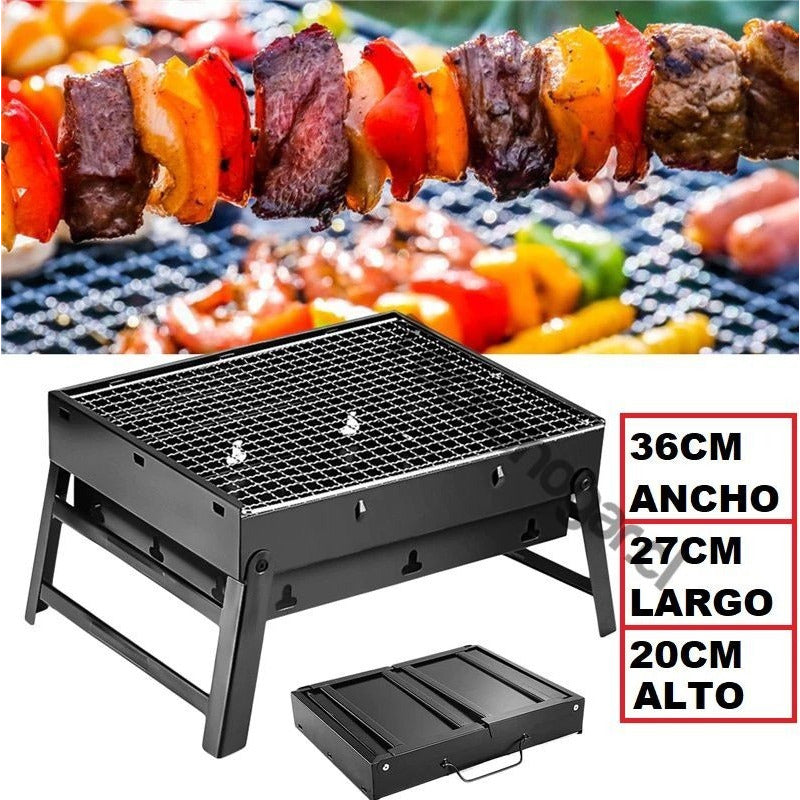 Barbacoa Asado Plegable De Carbón Parrilla Negra Negro
