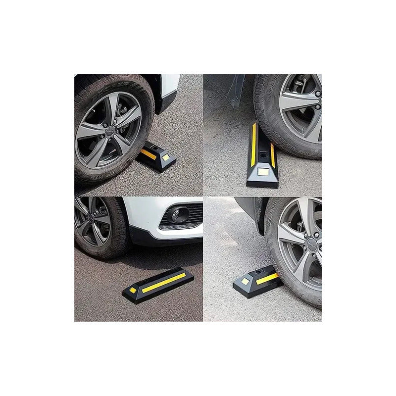 Pack X4 Tope De Estacionamiento Negro Amarillo Parking Negro