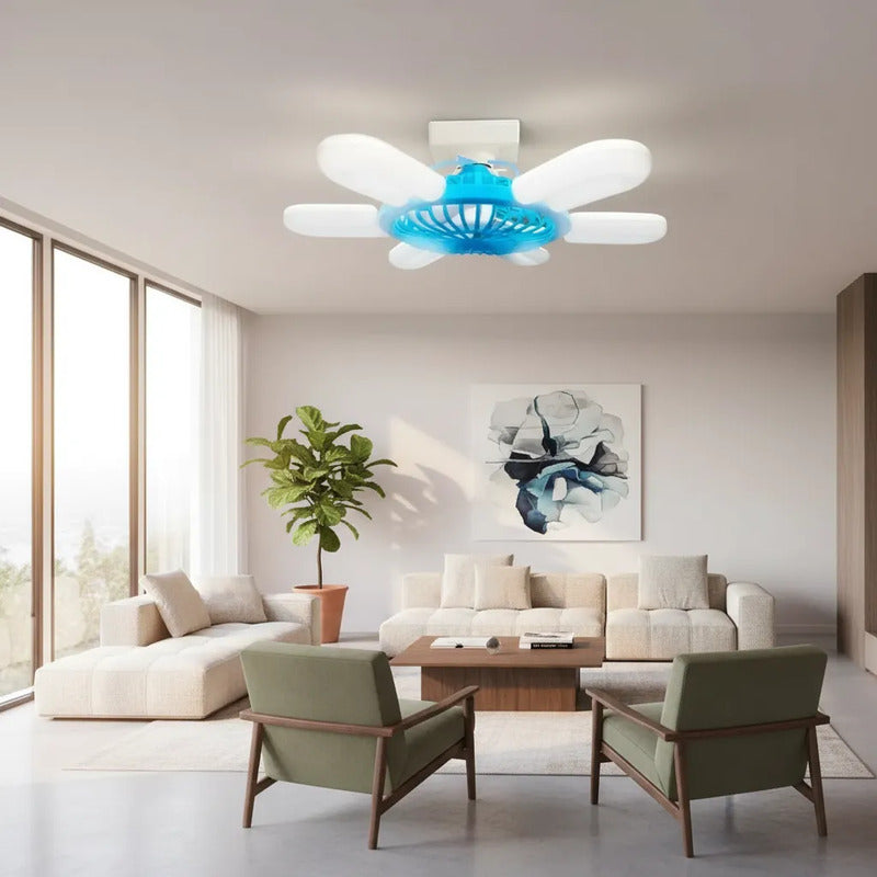 Ventilador De Techo Con Ampolleta Y Control Remoto 24 Cm 50/60hz Blanco Plástico 3