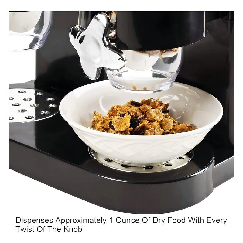 Dispensador De Cereales Doble Cereal Jayma Color Negro