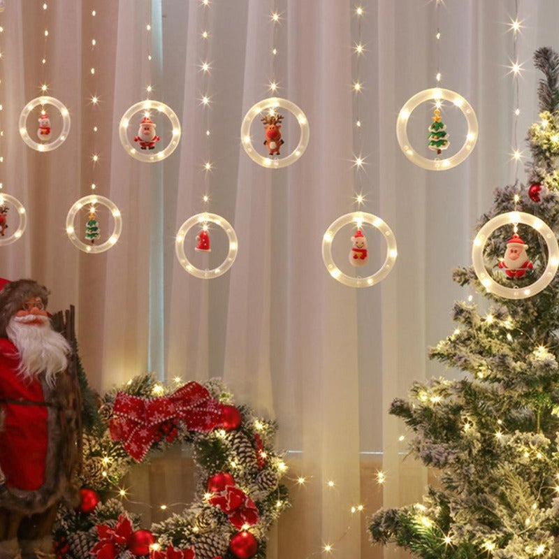 Guirnalda Led Navidad Aros Luz Decoracion 3mts Usb Cálida