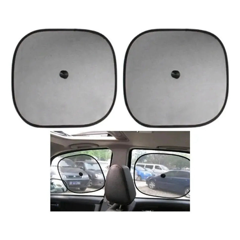 Set 2 Sombrillas Ventana Lateral Negro S 44x36cm Rectangular