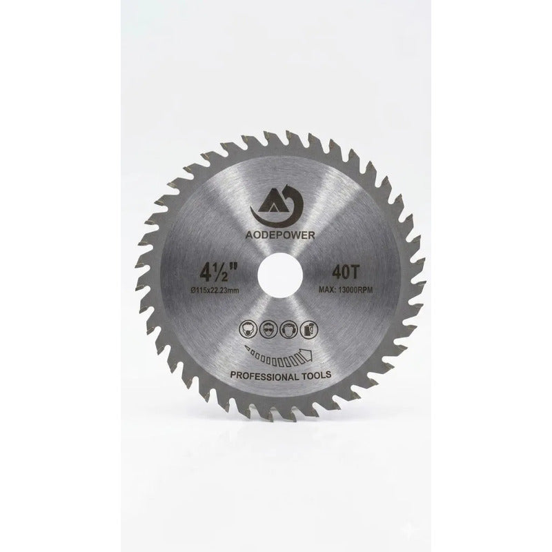 Pack X3 Disco Corte Sierra 40 Dientes Para Madera 4,5 PuLG Plateado