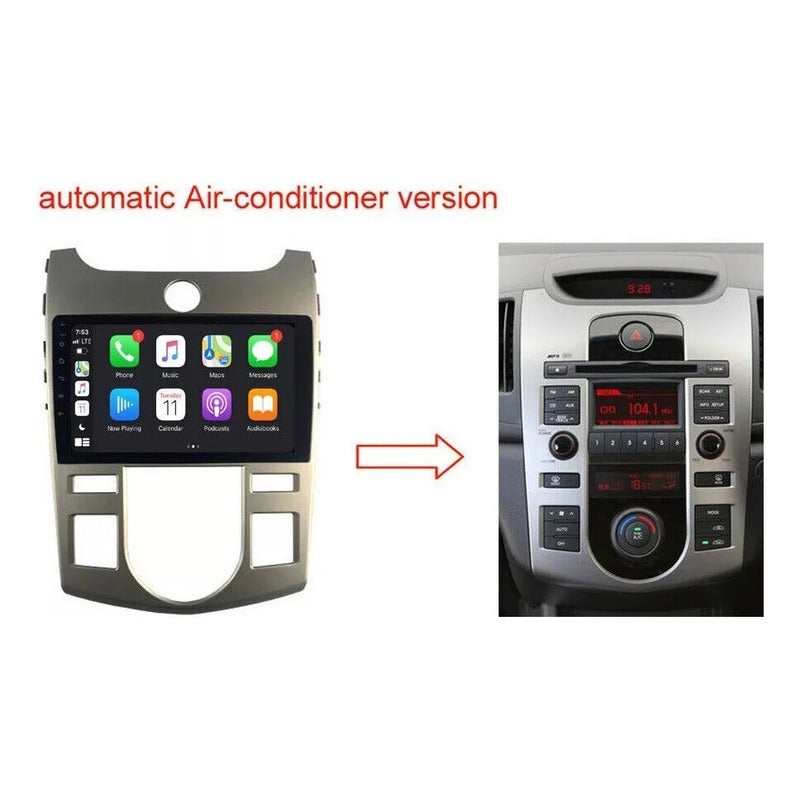 Bisel Radio Pantalla Kia Cerato Koup 2008 - 2013 9  Plateado