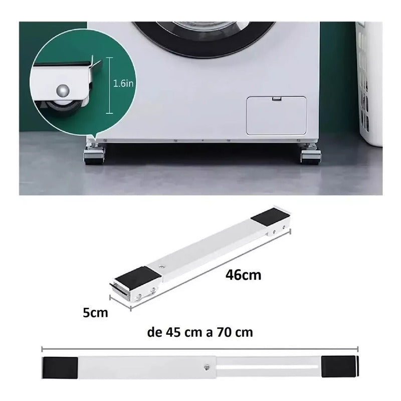 Base Ajustable Soporte Con Ruedas Para Mover Lavadora Nevera