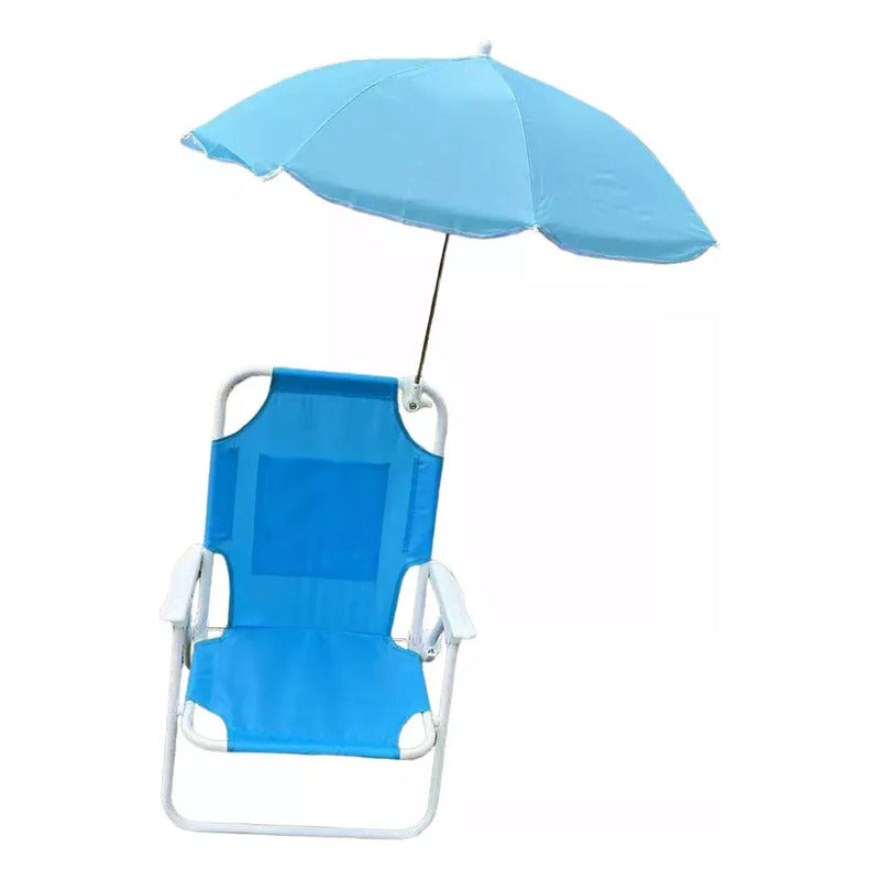 Silla Plegable Camping Animales Niños, Con Sombrilla