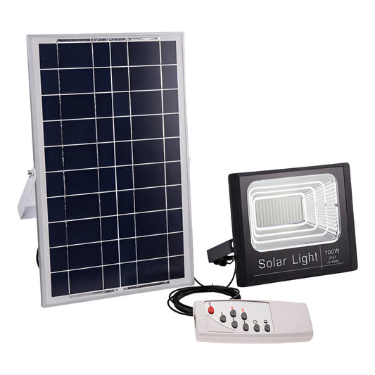 Panel Solar + Foco Solar 100w + Control + Kit De Instalacion