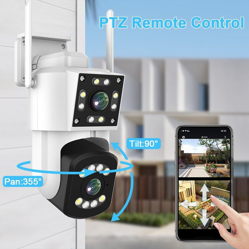 Cámara Doble Visión Wifi Ip Exterior Inalambrica Motorizada Blanco