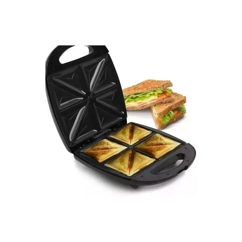 Tostador Eléctrico Grande 2 En 1 Sanguchera Plancha Doble Color Gris Oscuro