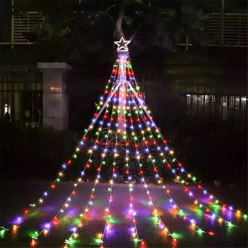 Luces Navidad Guirnalda + Control Cascada Arbol Luz 300 Led
