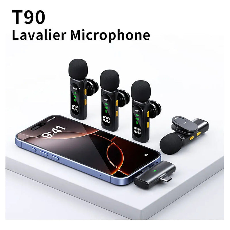 Microfonos Bluetooth Lavalier Mediamake T90 Inalámbricos Negro