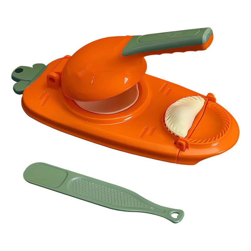 Máquina P/hacer Mini Empanadas Dumplings Prensa Manual 2en1 Color Naranja