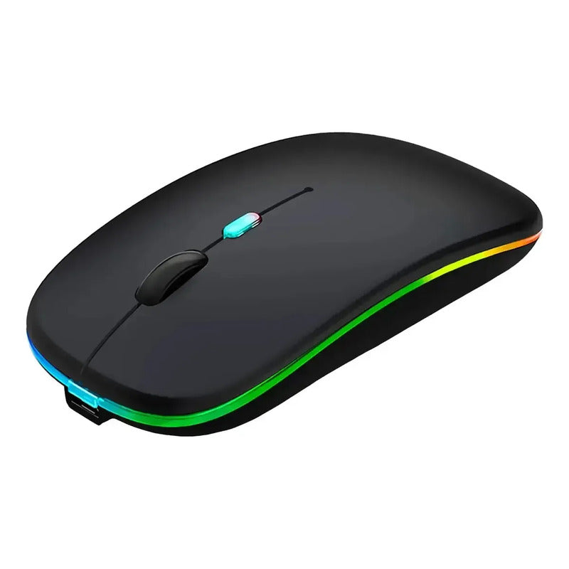 Kit Teclado Y Mouse Inalámbrico Bluetooth Español Recargable Negro