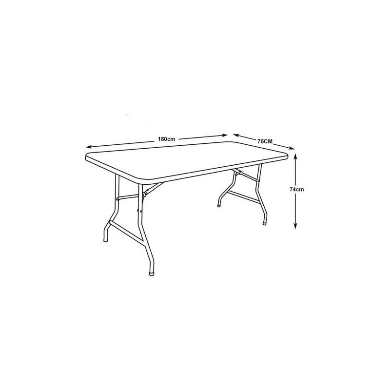 Mesa Plegable Tipo Maleta 1.80 Camping Resistente  Blanco