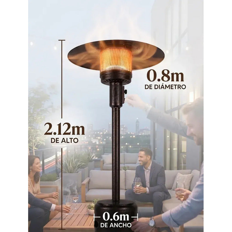 Calefactor De Terraza Y Patio Estufa A Gas Interior Exterior Marrón Oscuro
