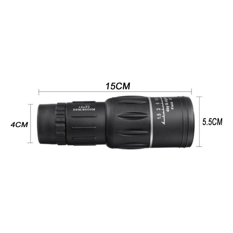 Monocular Potente Doble Enfoque 16x52 8000m Para Exteriores Negro