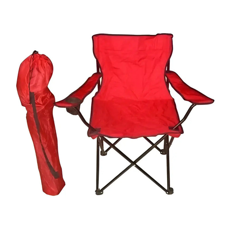 Silla Camping Plegable Picnic Playa / Ofertas Claras Color Rojo