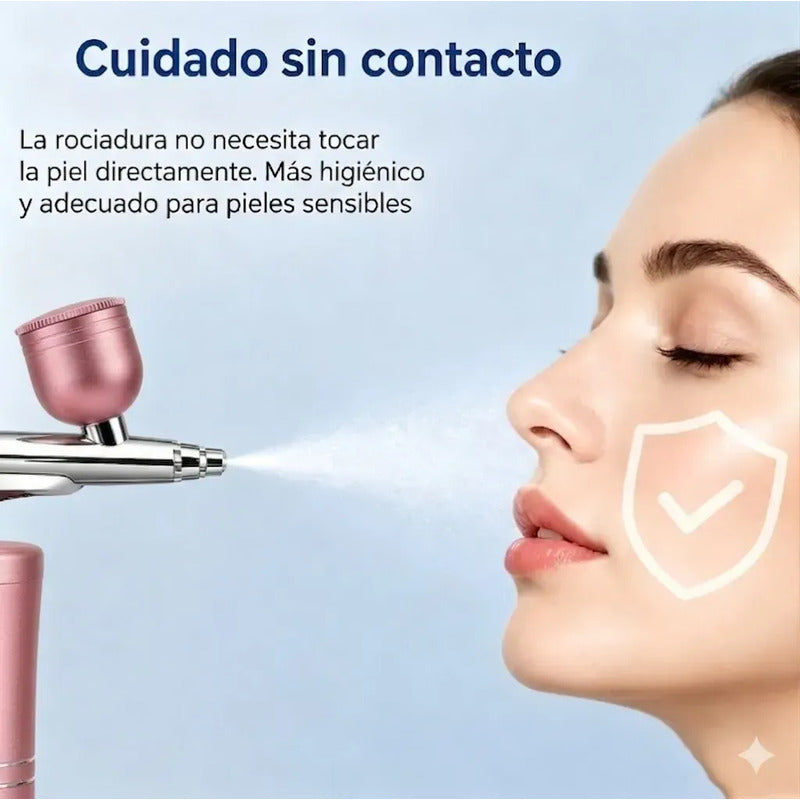 Aerógrafo Compresor Inalámbrico Recargable 30psi Profesional Rosado