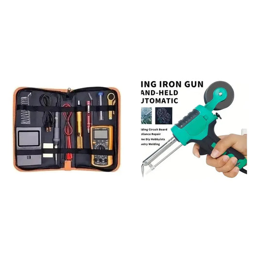 Kit Soldador: Cautín Soldadura 60w Temperatura Regulable + Pistola Soldadura Automática Manual