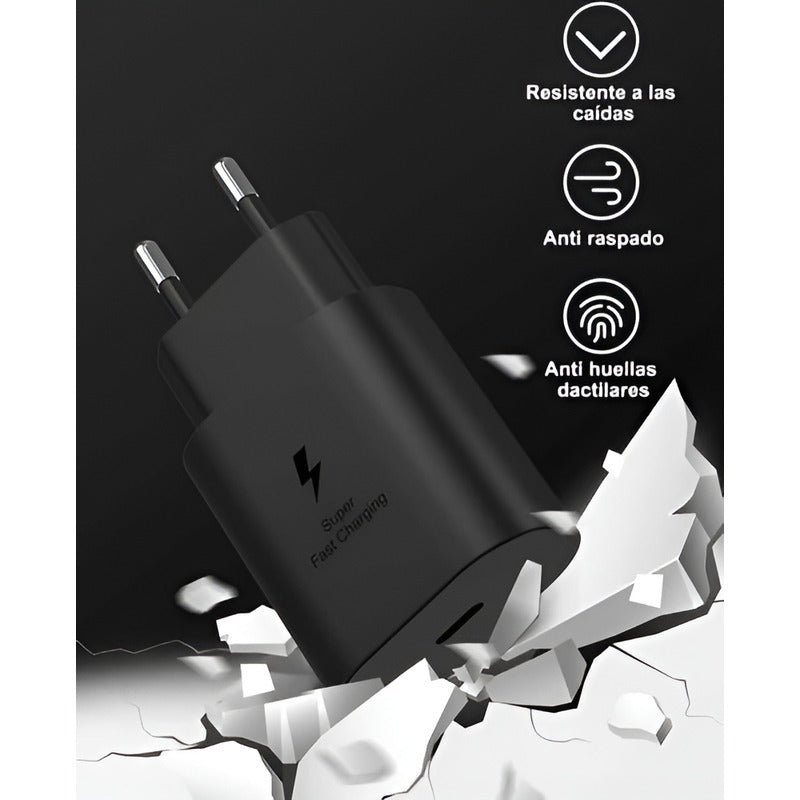 Cargador Para Samsung A30/ A31 /a32 /a33 Carga Rápida 25w Negro
