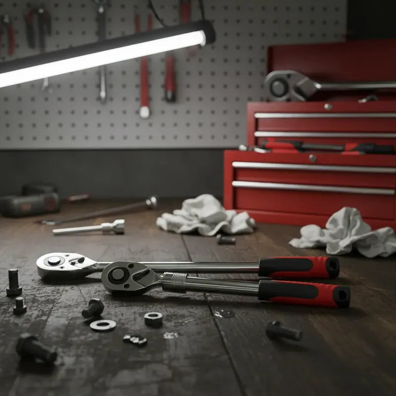 Ratchet Llave Extensible Chicharra 1/2 Medidas 30cm A 45cm Rojo