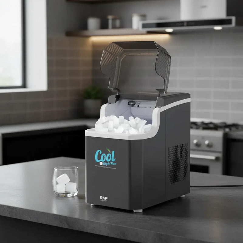 Maquina De Hielo Compacta Encimera Para Hacer Hielo Gris