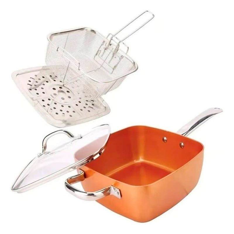 Wok New Line Olla 4 Pzas 24cm Antiadherente 7l