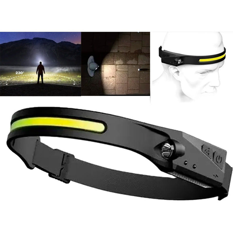 Linterna Cintillo Led Brillante Cabeza Encendido Con Sensor