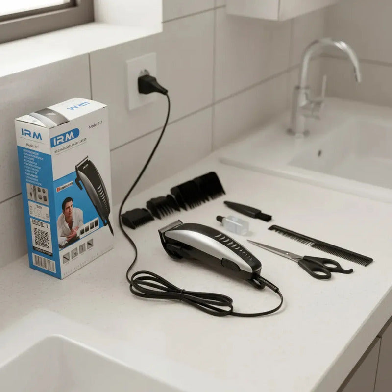 Cortadora De Cabello Con Accesorios Profesionales Irm Negro