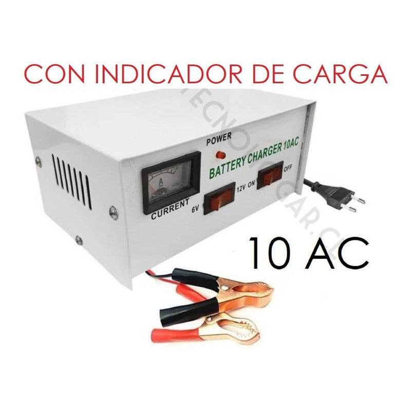 Cargador De Batería 12-6 V Para Autos Y Motos Carga Profunda