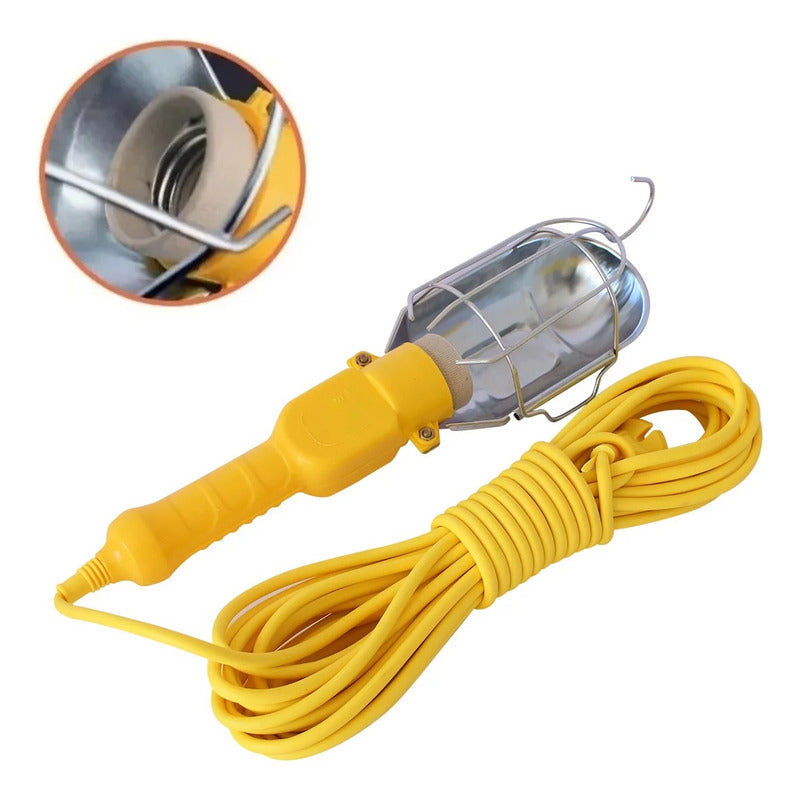 Lámpara Extensión 10 Mts Portátil De Trabajo + Interruptor