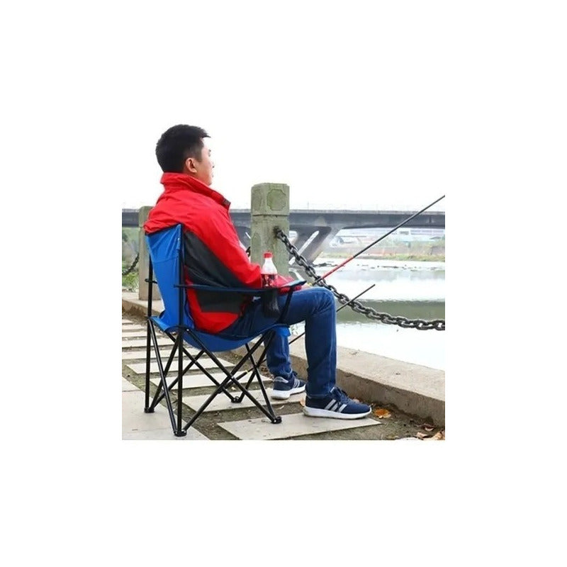 Silla Plegable Con Bolso Con Porta Vasos Resistente