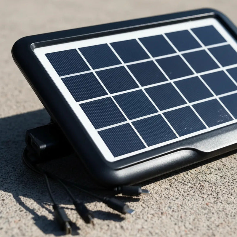 Cargador Solar Portátil Celular Panel Energía Solar Usb Negro