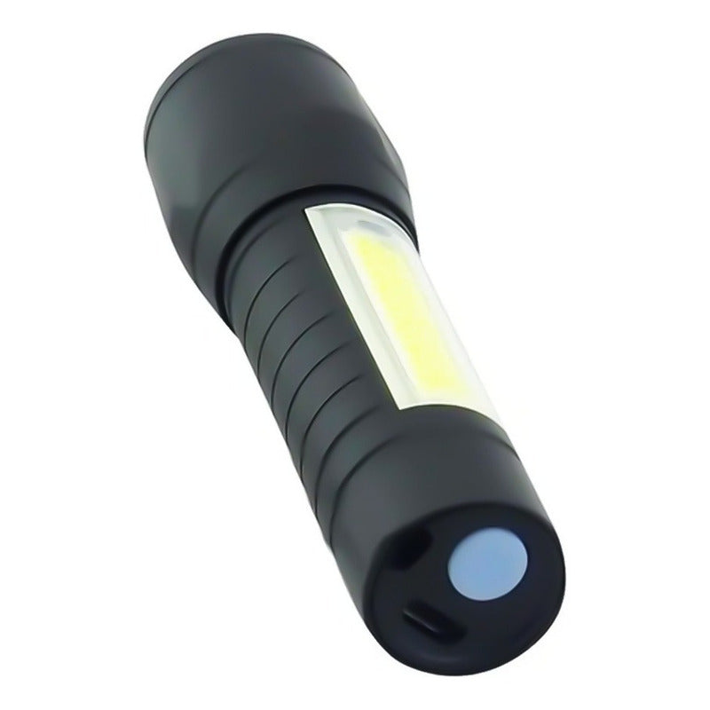 Mini Linterna Led De Mano Recargable Usb Gancho 525 Con Zoom Blanco Verde