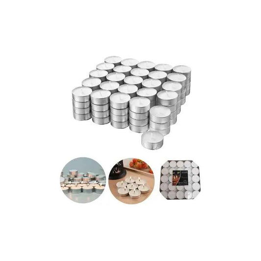 Pack Velas Tealight Blancas Decorativas Hogar Oficina 50/150 Blanco Lisa Sin Aroma 150 Velas